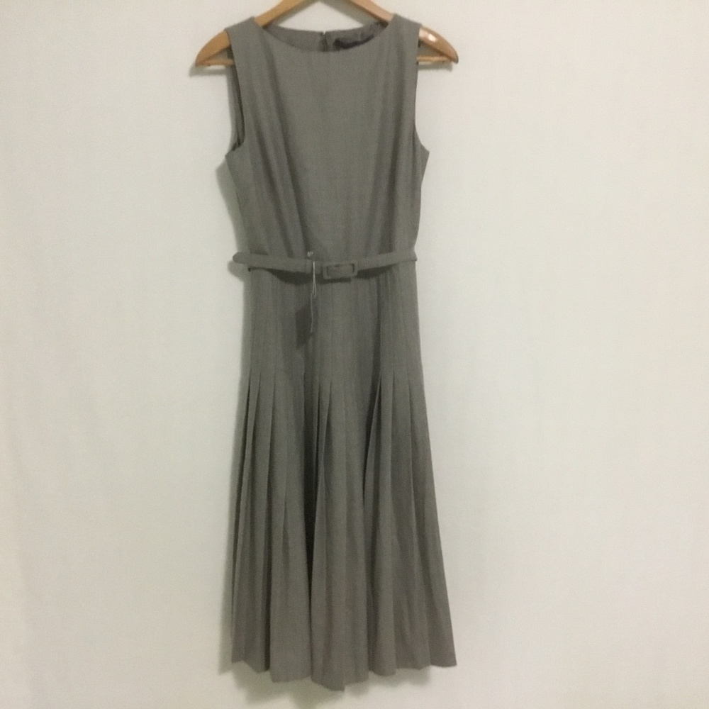 NWT Ralph Lauren Purple Tag Gray Merino Wool Sleeveless Dress Women’s Si…